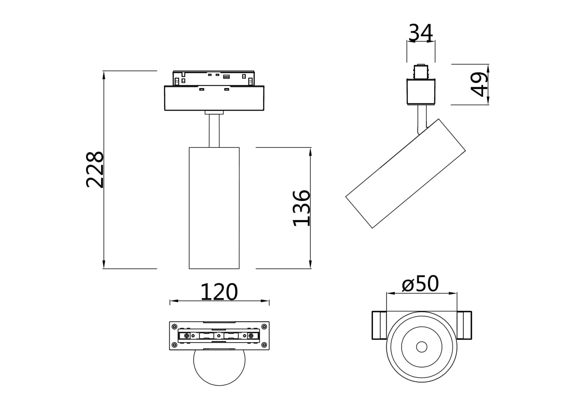 Трековый светильник Technical TR019-2-10W3K-W Трековый светильник Technical TR019-2-10W3K-W