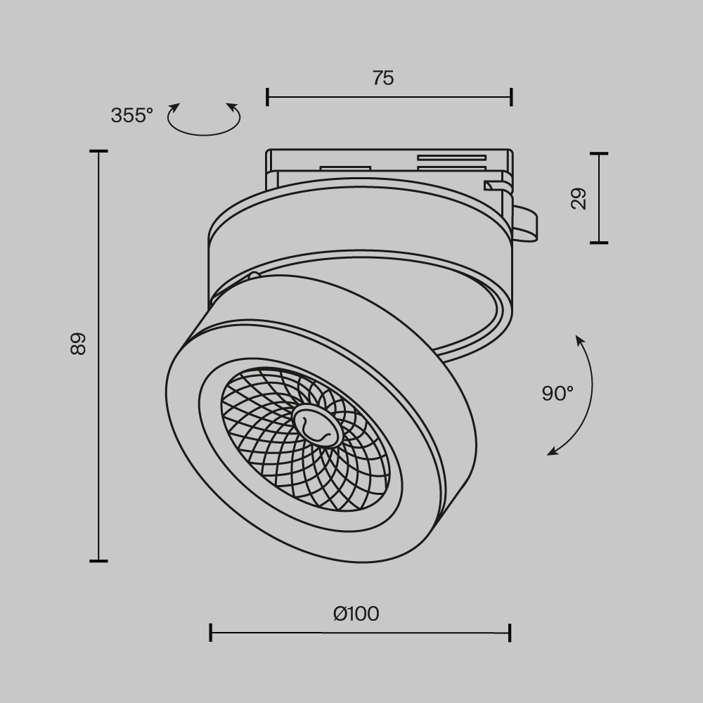 Трековый светильник Technical TR006-1-12W3K-B Трековый светильник Technical TR006-1-12W3K-B