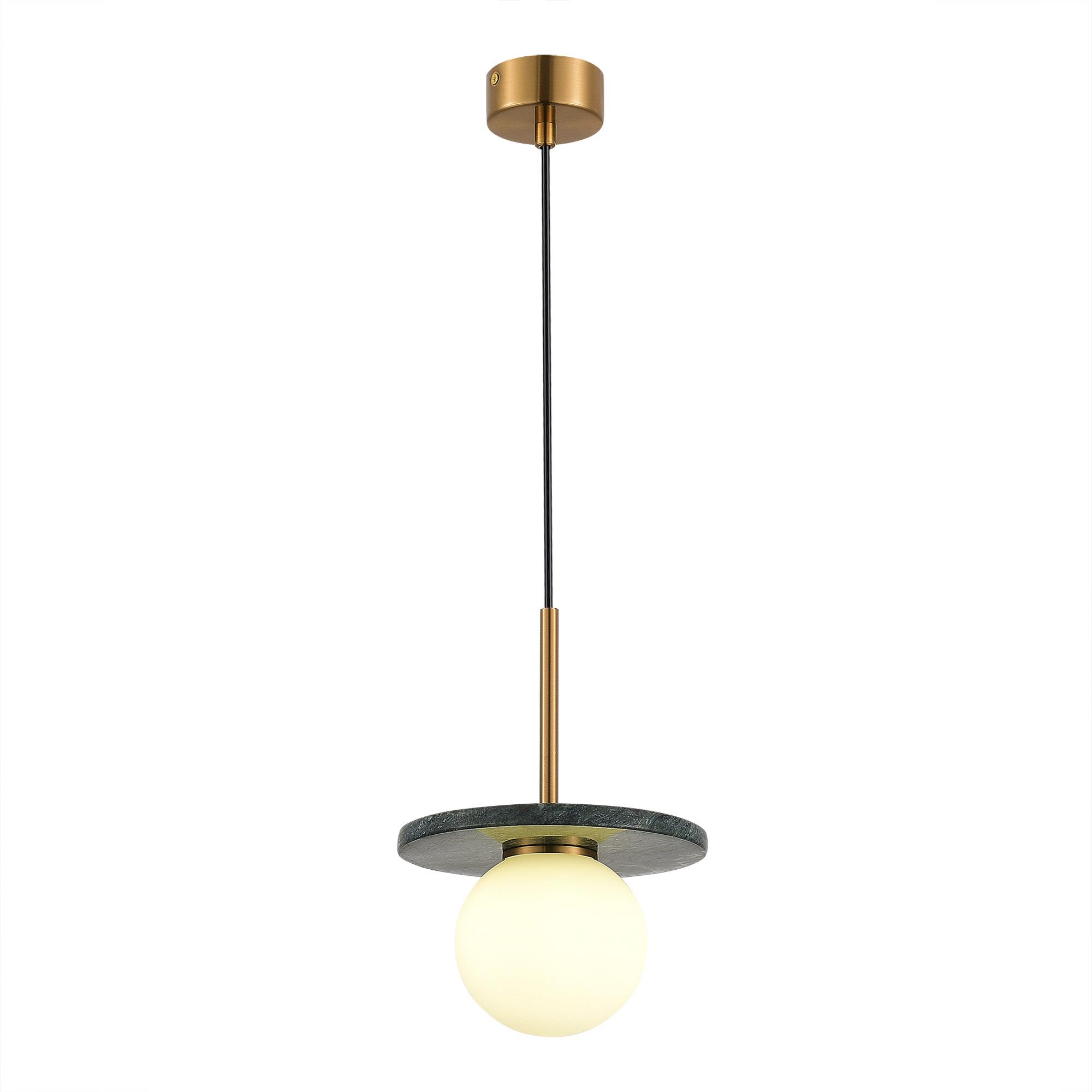 SL1191.363.01 Светильник подвесной ST-Luce Латунь/Латунь, Зеленый G9 LED 1*5W 4000K НЕБУЛА