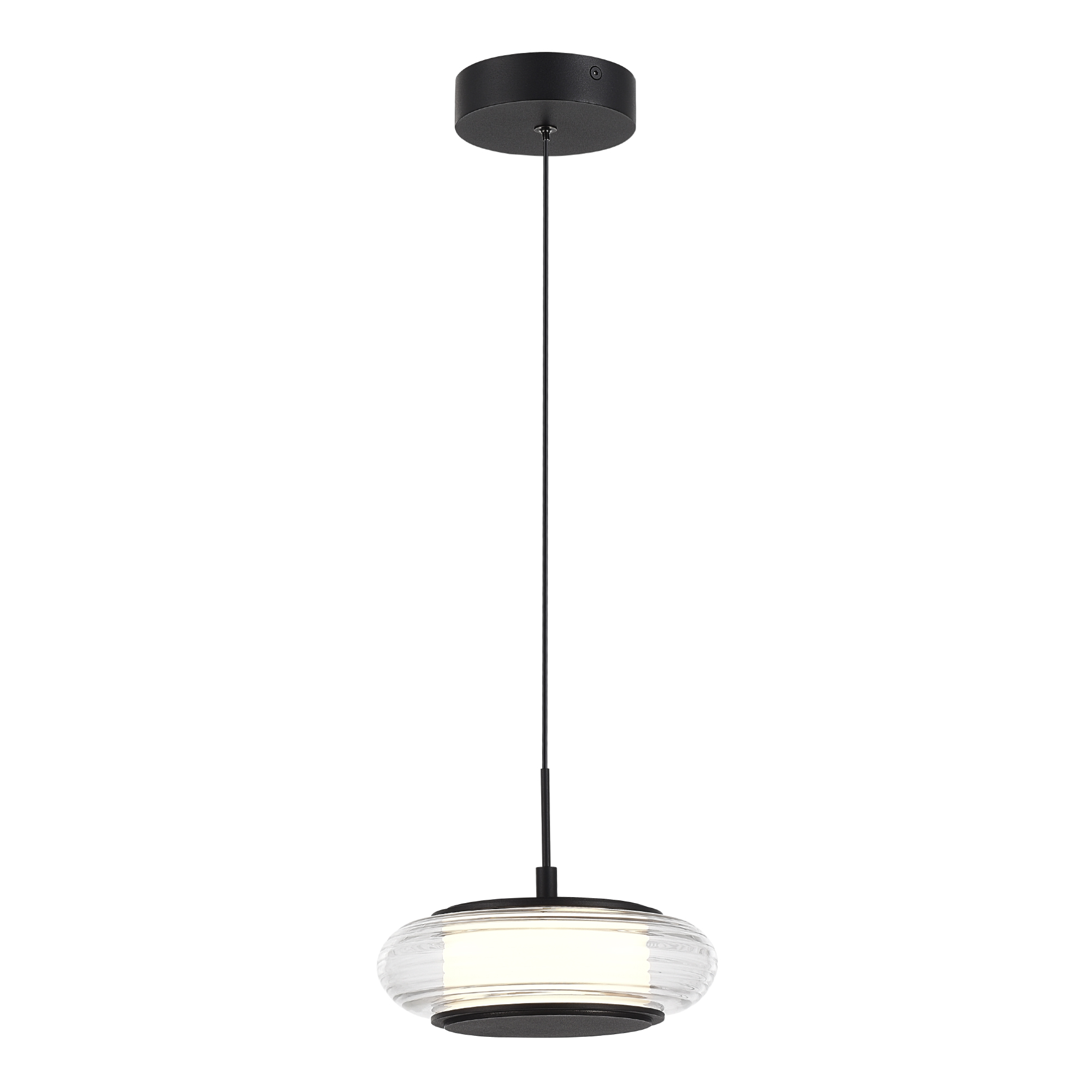 SL6239.403.01 Светильник подвесной ST-Luce черный/прозрачный LED 1*7W 3000K ФРИТЕЛЛА